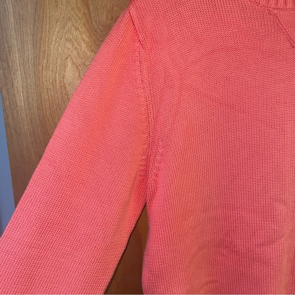 Lands' End Men’s Pullover Sweater Size Medium Orange/Coral - Picture 6 of 10